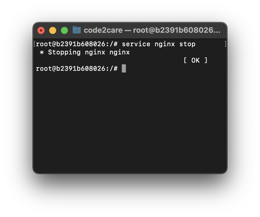 Stop nginx server command